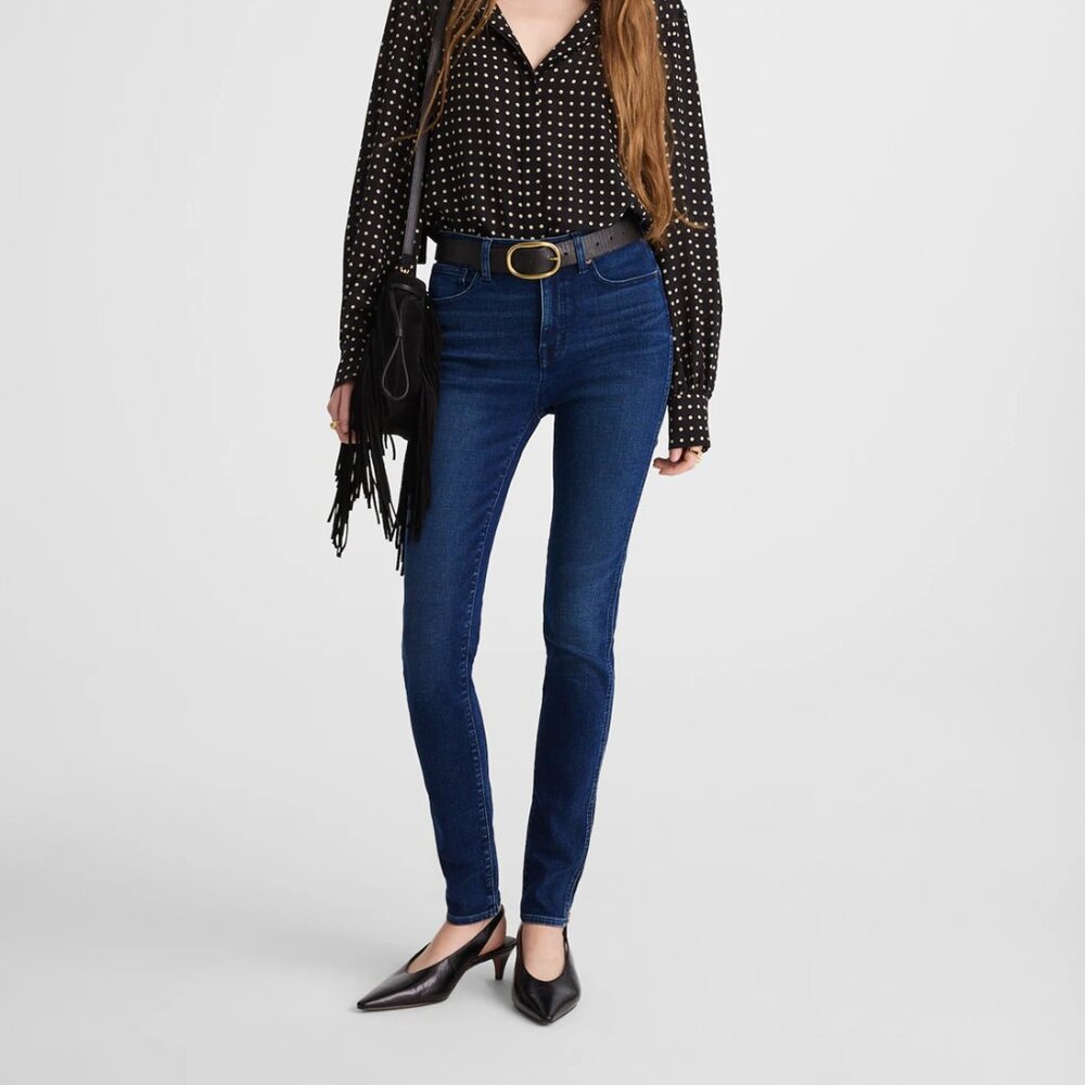 Madewell 10" High-Rise Waisted Skinny Dark Wash Rinse Jeans 00